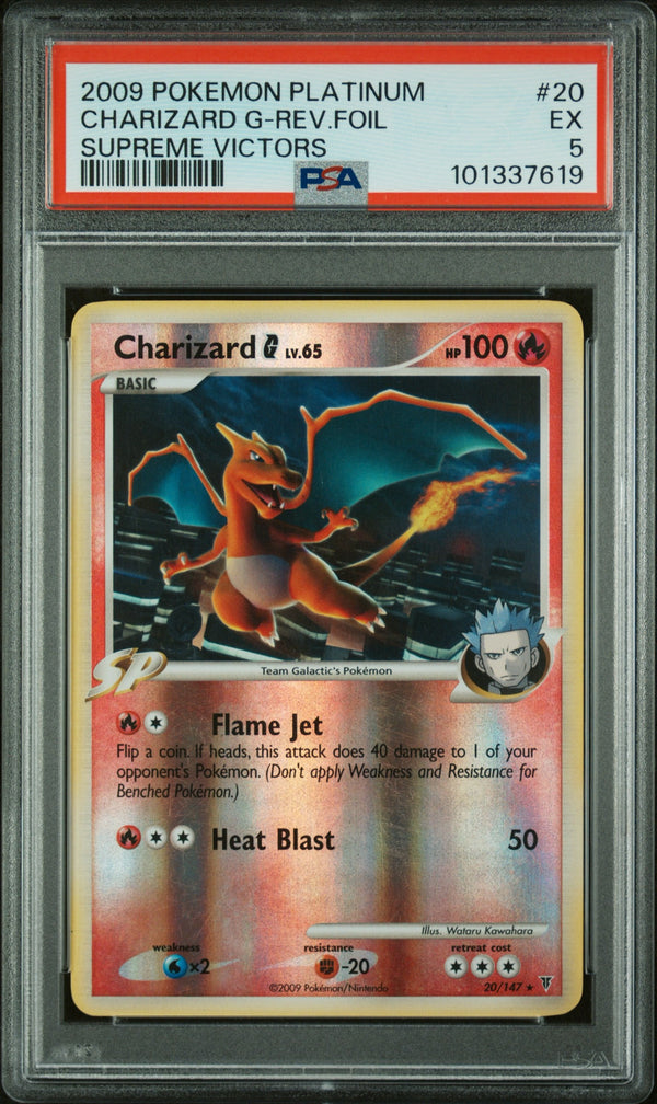 2009 Pokémon Platinum Supreme Victors 20 CHARIZARD G Reverse Foil NR MINT 5 PSA