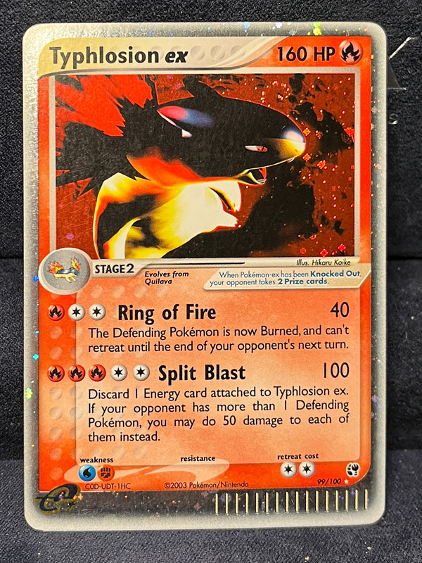 Typhlosion ex 99/100 DOUBLE SWIRL Holo Pokemon Sandstorm ENG LP