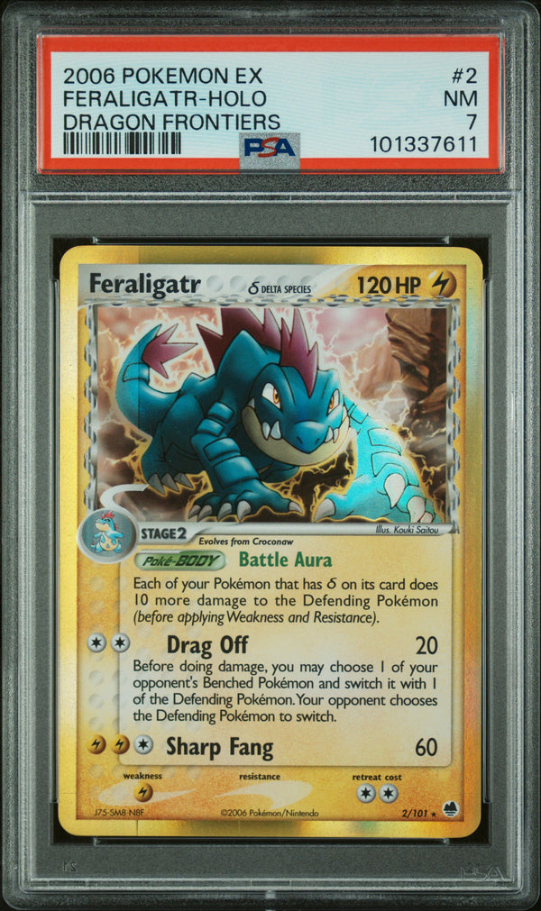 Pokemon Feraligatr 2/101 Dragon Frontiers PSA 7 Delta Species