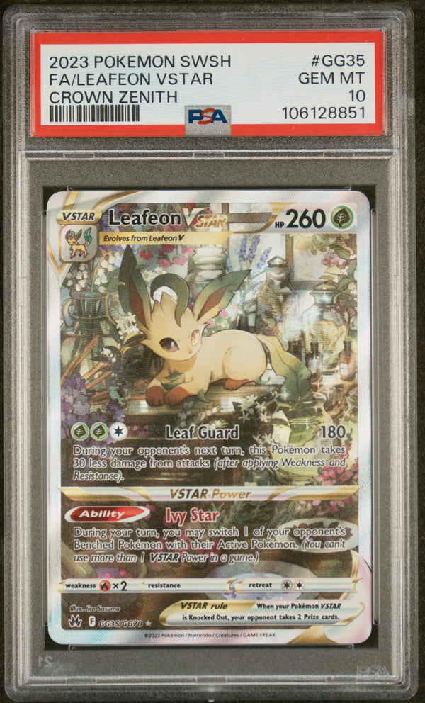 LEAFEON VSTAR GG35/GG70 | PSA 10 | Crown Zenith Graded Pokemon Card