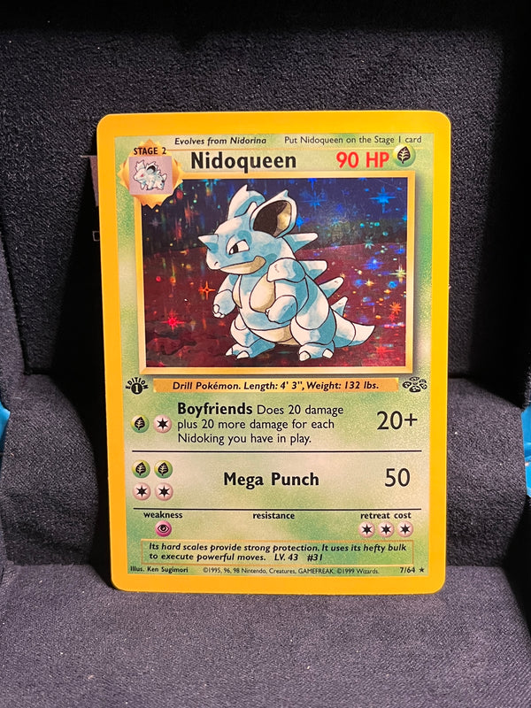 Nidoqueen Holo 7/64 Jungle 1999 Pokemon 1st Edition Near Mint-LP