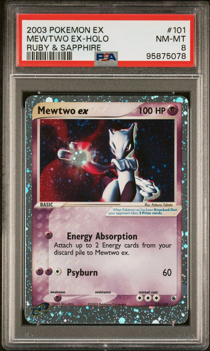 2003 Pokemon EX Ruby Sapphire Mewtwo ex 101 PSA 8 NM/MINT