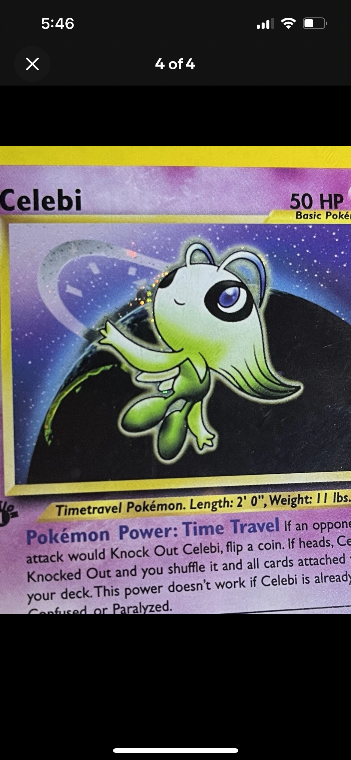 Pokemon 2000 WOTC Neo Revelation 1st Edition: Celebi 3/64 Holo Error! - PSA 9