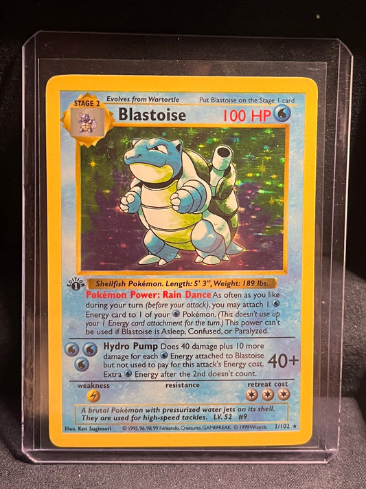 Pokemon Cards: Base Set Rare 1st Edition Holo: Blastoise 2/102