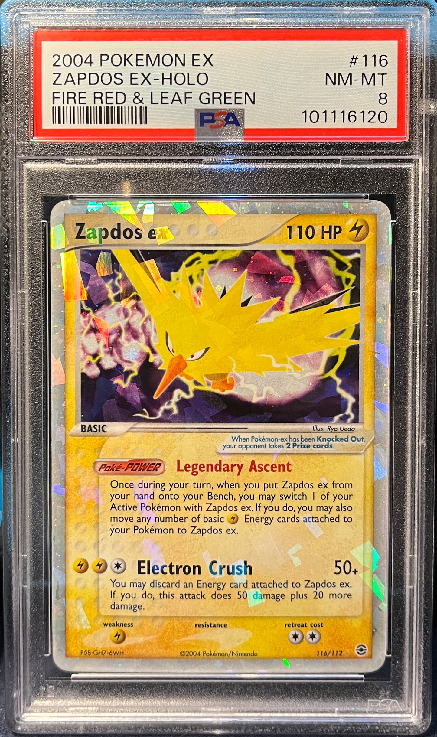 ZAPDOS 116/112 PSA 8 FIRE RED & LEAF GREEN 2004 POKEMON CARD HOLO ENGLISH