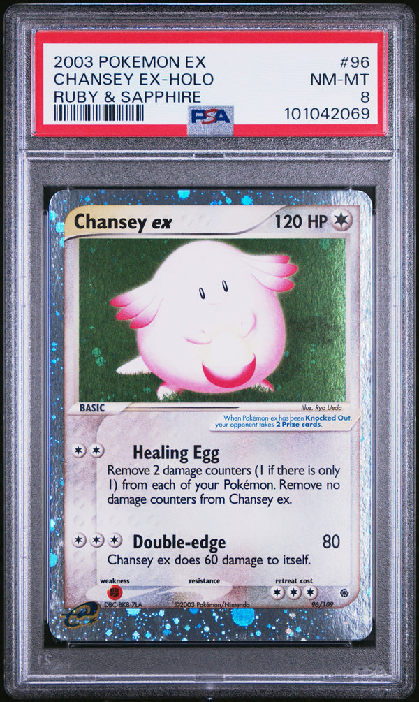Pokémon 2003 EX Ruby & Sapphire Chansey EX 96/109 PSA 8