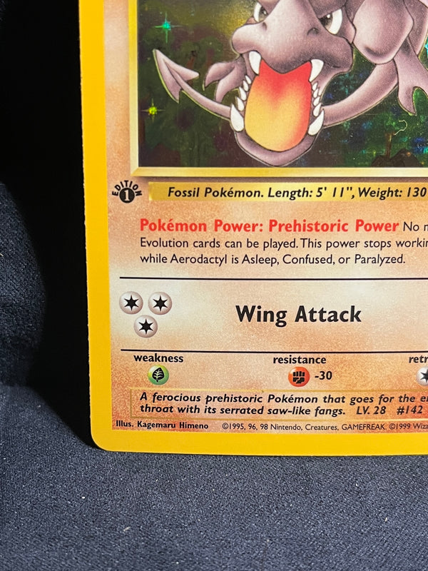Aerodactyl 1/62 Pokemon Card - Holo Rare - 1st Edition  - Fossil 1999 WoTC