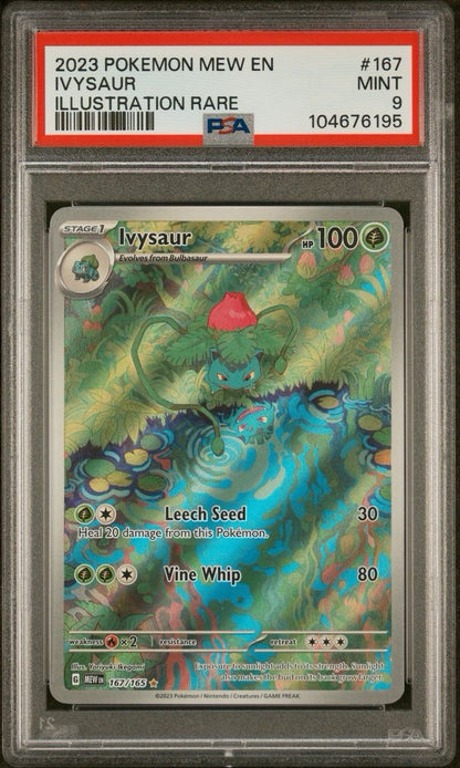 2023 POKEMON MEW EN-151 ILLUSTRATION RARE #167 IVYSAUR PSA 9